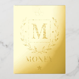 "Royal NMKY-Emblem – Monogramm-M-Wappen-Design" Folien Feiertagspostkarte