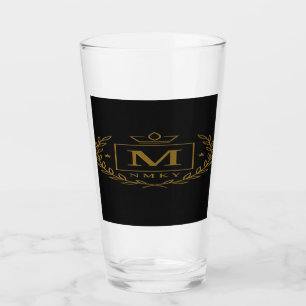 "Royal NMKY-Emblem – Monogramm-M-Wappen-Design" Glas