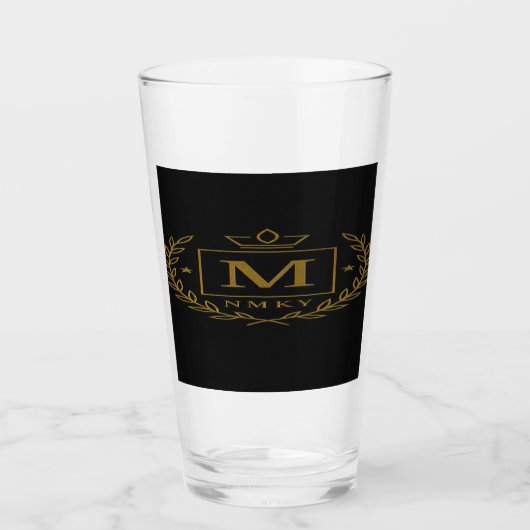"Royal NMKY-Emblem – Monogramm-M-Wappen-Design" Glas (Vorderseite)