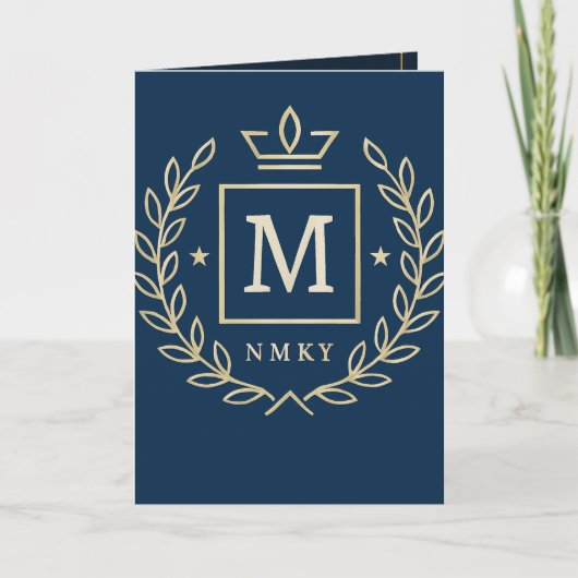 "Royal NMKY-Emblem – Monogramm-M-Wappen-Design" Karte (Vorderseite)