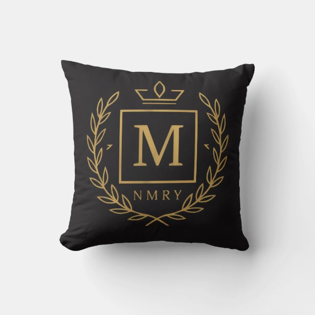 "Royal NMKY-Emblem – Monogramm-M-Wappen-Design" Kissen (Vorderseite)