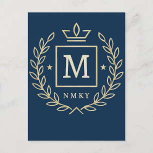 "Royal NMKY-Emblem – Monogramm-M-Wappen-Design" Postkarte