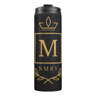 "Royal NMKY-Emblem – Monogramm-M-Wappen-Design" Thermosbecher