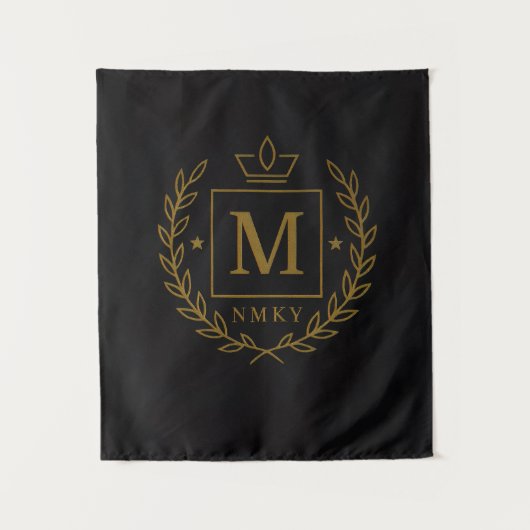 "Royal NMKY-Emblem – Monogramm-M-Wappen-Design" Wandteppich (Vorderseite)