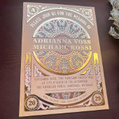 Royal Nouveau: Real Gold Foil Wedding Einladung
