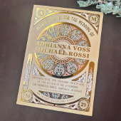 Royal Nouveau: Real Gold Foil Wedding Einladung