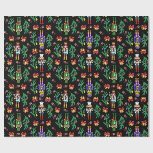 Royal Nutcracker and Wreath Pattern Geschenkpapier (Flach)