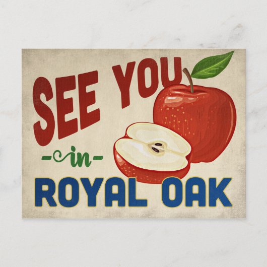 Royal Oak Michigan Apple - Vintage Travel Postkarte (Vorderseite)
