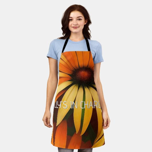 Royal Orange Coneflowers Schürze (Getragen)