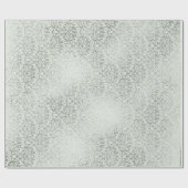 Royal Ornament Damask Mint Green Silver Vip Geschenkpapier (Flach)