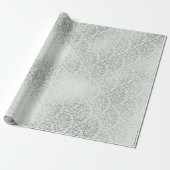 Royal Ornament Damask Mint Green Silver Vip Geschenkpapier (Ungerollt)