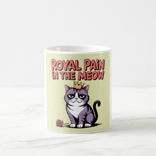 Royal Pain in the Meow - Grumpy Cat King Comic Art Kaffeetasse (Mittel)