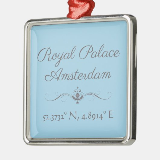 Royal Palace Amsterdam Latitude Longitude Ornament Aus Metall (Links)