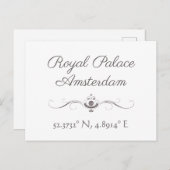 Royal Palace Amsterdam Latitude Longitude Postkarte (Vorne/Hinten)