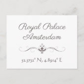 Royal Palace Amsterdam Latitude Longitude Postkarte (Vorderseite)