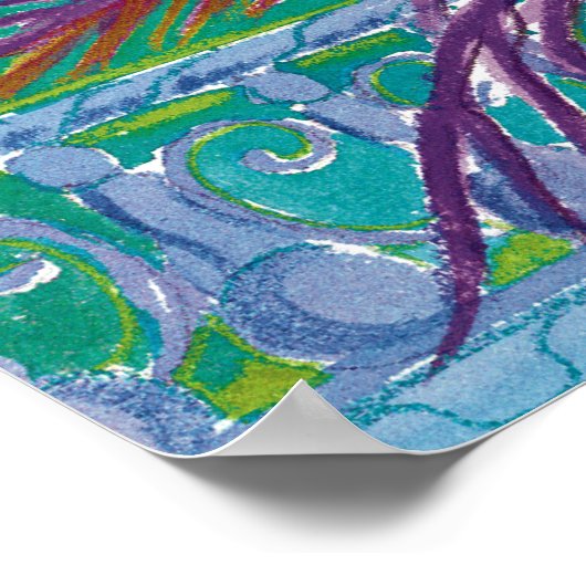 Royal Palm, aquamarin-Poster Poster (Ecke)