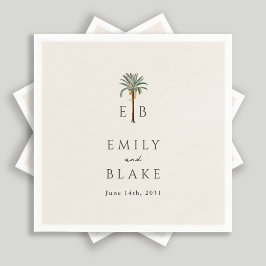 Royal Palm Logo Elegant Tropical Monogram Wedding Serviette