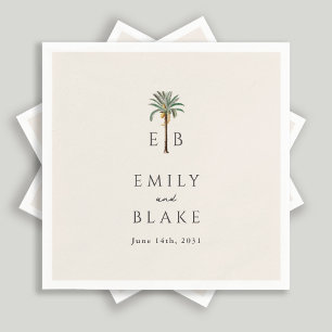 Royal Palm Logo Elegantes Tropisches Monogramm Hoc Serviette