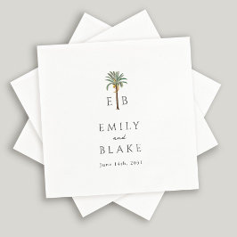 Royal Palm Tropical Classic Monogram Wedding Serviette