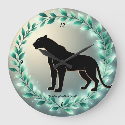 "Royal Panther Presence" Große Wanduhr (Vorderseite)