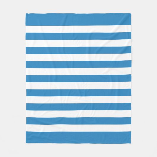 Royal Pastel Blue & White Lines Fleece Blanket (Vorderseite)