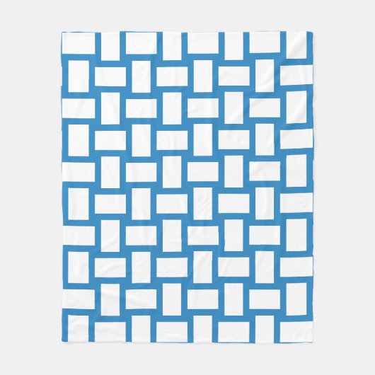 Royal Pastel Blue & White Weave Design Fleecedecke (Vorderseite)