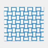 Royal Pastel Blue & White Weave Design Fleecedecke (Vorderseite (Horizontal))