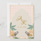 Royal Pastel Mughal Thema Sikh Roka Einladung (Rückseite)