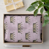 Royal Pattern Gold Kronen Pink Linen Princess Chic Seidenpapier (Geschenk)