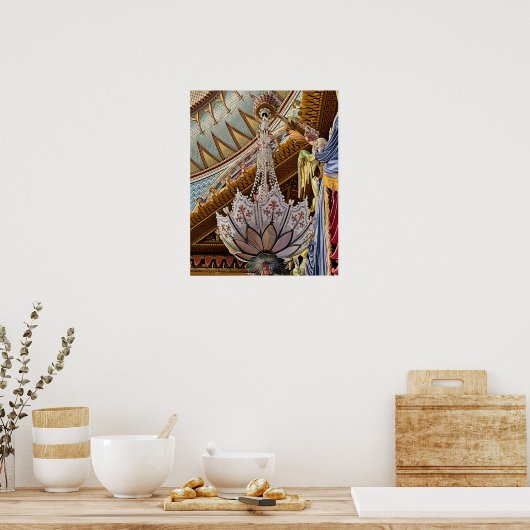 Royal Pavilion Decke & Kronleuchter Print Poster (Küche)