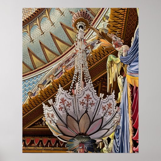 Royal Pavilion Decke & Kronleuchter Print Poster (Vorne)