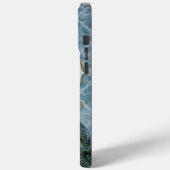 Royal Peacock (blau) Monogram iPhone Case (Rückseite / Links)