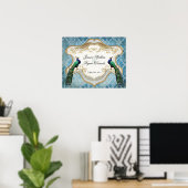 Royal Peacock Blue Personalisiert Anniversary Post Poster (Heimbüro)