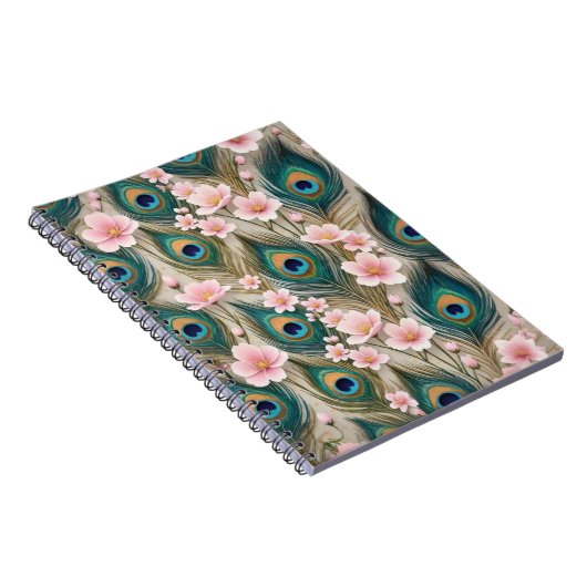 Royal Peacock feather Notebook Notizblock (Rechte Seite)