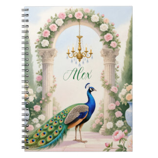 "Royal Peacock Garden" Personalisiertes Spiralnoti Notizblock
