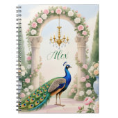 "Royal Peacock Garden" Personalized Spiral Noteboo Notizblock (Vorderseite)