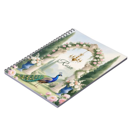 "Royal Peacock Garden"Personalized Spiral Notebook Notizblock (Linke Seite)