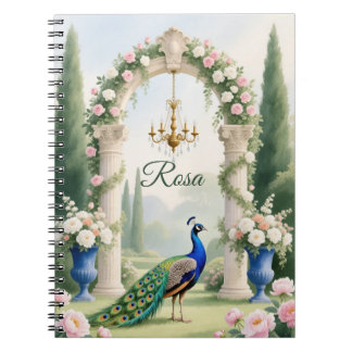 "Royal Peacock Garden"Personalized Spiral Notebook Notizblock