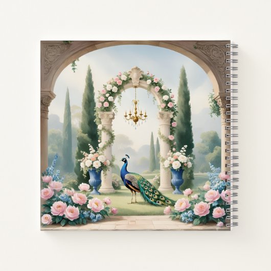 Royal Peacock Garden"Personalized SSpiral Notebook Notizblock (Rückseite)