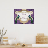 Royal Peacock Lila Hochzeit/Jubiläum-Poster Poster (Küche)