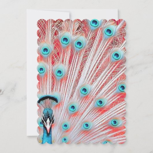 Royal Peacock Postcard - Art Postcard, Peacock Einladung (Vorderseite)