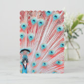 Royal Peacock Postcard - Art Postcard, Peacock Einladung (Stehend Vorderseite)