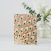 Royal Peacock Postcard - Art Postcard, Peacock Postkarte (Stehend Vorderseite)