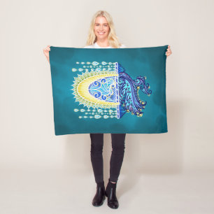 Royal Peacock Radiance Fleecedecke