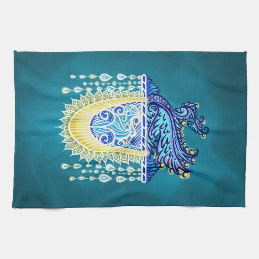 Royal Peacock Radiance Geschirrtuch (Horizontal)