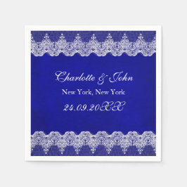 Royal Personalisiert Cobalt Lace Wedding Serviette