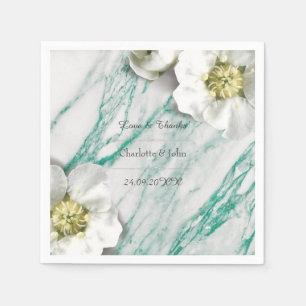 Royal Personalisiert Floral Marble Tiffany White Serviette