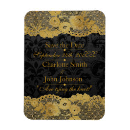 Royal Personalisiert Golden Black Lace Save the Da Magnet