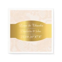 Royal Personalisiert Golden Pastel Lace Wedding