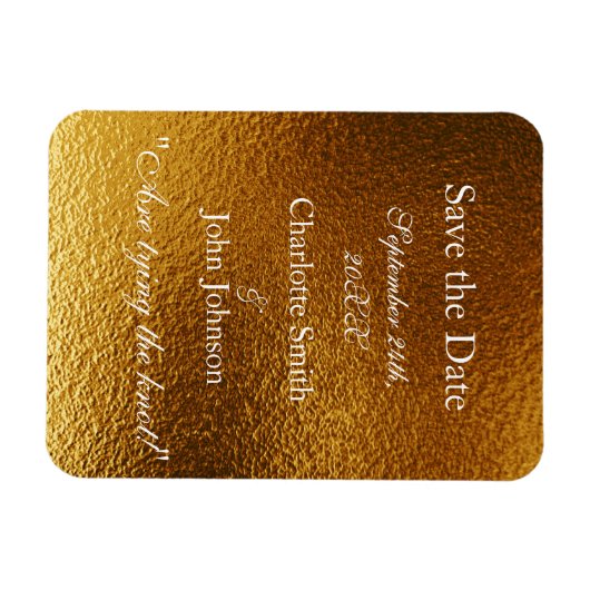 Royal Personalisiert Golden Shiny Save the Date Magnet (Horizontal)